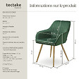 TECTAKE - Lot 6 chaises de salle à manger aspect velours matelassé vert/or - vignette