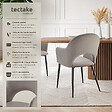TECTAKE - Lot 4 Fauteuils aspect velours rembourré max 120 kg taupe - vignette