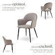 TECTAKE - Lot 4 Fauteuils aspect velours rembourré max 120 kg taupe - vignette