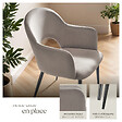 TECTAKE - Lot 4 Fauteuils aspect velours rembourré max 120 kg taupe - vignette
