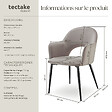 TECTAKE - Lot 4 Fauteuils aspect velours rembourré max 120 kg taupe - vignette