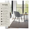 TECTAKE - Lot 4 chaises rembourrées en velours matelassé et dossier continu gris - vignette