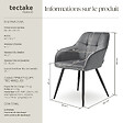 TECTAKE - Lot 4 chaises rembourrées en velours matelassé et dossier continu gris - vignette