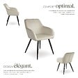 TECTAKE - Ensemble de 2 chaises en cuir synthétique aspect velours crème/noir - vignette