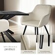TECTAKE - Ensemble de 2 chaises en cuir synthétique aspect velours crème/noir - vignette