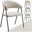 TECTAKE - Lot 4 Fauteuils rembourré ergonomique en tissu 150kg max grège - vignette