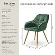 TECTAKE - Lot 6 chaises de salle à manger avec aspect velours capitonné vert/or - vignette