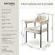 TECTAKE - Lot 6 fauteuils rembourrés avec pieds en acier dossier continu blanc - vignette