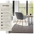 TECTAKE - Lot 4 chaises élégantes aspect corde forme ergonomique gris/doré - vignette