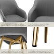 TECTAKE - Lot 4 chaises élégantes aspect corde forme ergonomique gris/doré - vignette