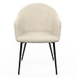 ID MARKET - Lot de 2 chaises de salle à manger, fauteuils de table MOLY en velours gaufré beige - vignette