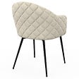 ID MARKET - Lot de 2 chaises de salle à manger, fauteuils de table MOLY en velours gaufré beige - vignette