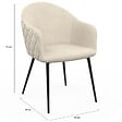 ID MARKET - Lot de 2 chaises de salle à manger, fauteuils de table MOLY en velours gaufré beige - vignette