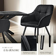 TECTAKE - Lot 2 chaises rembourrées en velours matelassé et dossier continu noir - vignette