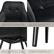 TECTAKE - Lot 2 chaises rembourrées en velours matelassé et dossier continu noir - vignette