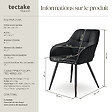 TECTAKE - Lot 2 chaises rembourrées en velours matelassé et dossier continu noir - vignette