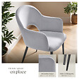 TECTAKE - Lot 6 Fauteuils aspect velours rembourré max 120 kg gris clair - vignette