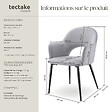 TECTAKE - Lot 6 Fauteuils aspect velours rembourré max 120 kg gris clair - vignette