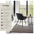 TECTAKE - Lot 2 chaises de salle à manger en velours matelassées noir - vignette