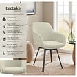 TECTAKE - Lot 4 Fauteuils pivotants rembourrés avec accoudoirs gris/beige - vignette