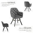 TECTAKE - Lot 4 fauteuils pivotants 180° velours rembourrés motif matelassé gris - vignette