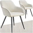 TECTAKE - Lot 2 chaises élégantes aspect corde avec forme ergonomique crème/noir - vignette