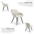TECTAKE - Lot 2 chaises élégantes aspect corde avec forme ergonomique crème/noir - vignette
