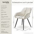 TECTAKE - Lot 2 chaises élégantes aspect corde avec forme ergonomique crème/noir - vignette