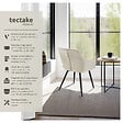 TECTAKE - Lot 2 chaises de salle à manger en velours matelassées crème - vignette
