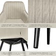 TECTAKE - Lot 2 chaises de salle à manger en velours matelassées crème - vignette