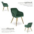 TECTAKE - Ensemble de 2 chaises rembourrées aspect velours vert foncé/or - vignette