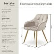 TECTAKE - Lot 2 chaises de salle à manger avec aspect velours capitonné taupe/or - vignette