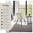 TECTAKE - Ensemble de 6 chaises rembourrées effet velours crème et noir - vignette