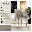 TECTAKE - Lot 6 chaises rembourrées aspect velours forme ergonomique taupe - vignette