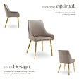 TECTAKE - Lot 6 chaises rembourrées aspect velours forme ergonomique taupe - vignette