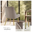 TECTAKE - Lot 6 chaises rembourrées aspect velours forme ergonomique taupe - vignette