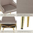 TECTAKE - Lot 6 chaises rembourrées aspect velours forme ergonomique taupe - vignette