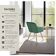 TECTAKE - Ensemble de 6 chaises rembourrées aspect velours vert foncé/or - vignette