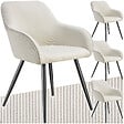 TECTAKE - Lot 4 chaises élégantes aspect corde forme ergonomique crème/noir - vignette
