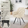 TECTAKE - Lot 4 fauteuils pivotants 180° velours rembourrés matelassés crème - vignette