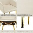TECTAKE - Lot 2 Fauteuils aspect velours rembourrés avec dossier continu beige - vignette