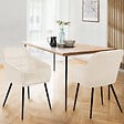 ID MARKET - Lot de 2 chaises de salle à manger, fauteuils de table MADY en velours beige - vignette