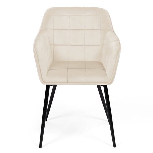 ID MARKET - Lot de 2 chaises de salle à manger, fauteuils de table MADY en velours beige - large