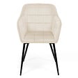 ID MARKET - Lot de 2 chaises de salle à manger, fauteuils de table MADY en velours beige - vignette
