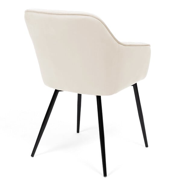 ID MARKET - Lot de 2 chaises de salle à manger, fauteuils de table MADY en velours beige - large