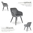 TECTAKE - Ensemble de 2 chaises cuir synthétique aspect velours gris/noir - vignette