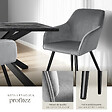 TECTAKE - Ensemble de 2 chaises cuir synthétique aspect velours gris/noir - vignette