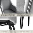 TECTAKE - Ensemble de 2 chaises cuir synthétique aspect velours gris/noir - vignette