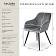 TECTAKE - Ensemble de 2 chaises cuir synthétique aspect velours gris/noir - vignette