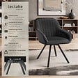 TECTAKE - Lot 4 chaises pivotantes à 360° avec accoudoirs velours noires - vignette